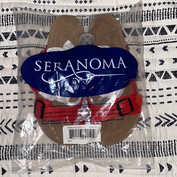 NWT Red Dual Buckle Sandals - Picture 2 of 8